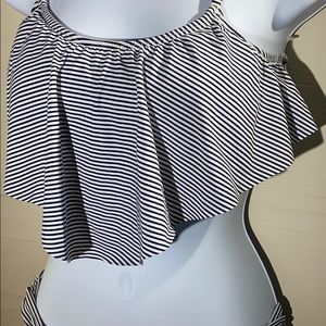 NWT Xhilaration navy and white striped bikini